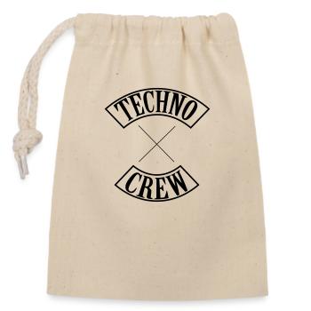 TECHNO CREW - Verschließbarer Geschenkbeutel aus Baumwolle (14x20cm) - Natur - Vorne