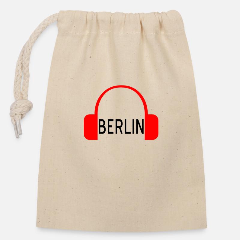 Berlin - Verschließbarer Geschenkbeutel aus Baumwolle (14x20cm) - Natur