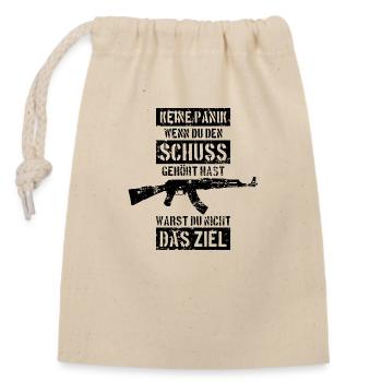 BUNDESWEHR SOLDAT SCHUSS ZIEL BUND - Verschließbarer Geschenkbeutel aus Baumwolle (14x20cm) - Natur - Vorne