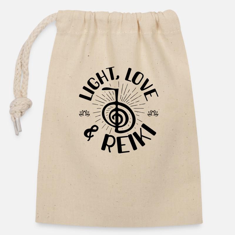 Spirituality - Closable cotton gift bag (14x20cm) - nature