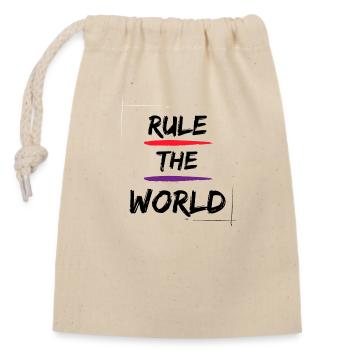 Rule the world - Closable cotton gift bag (14x20cm) - nature - Front