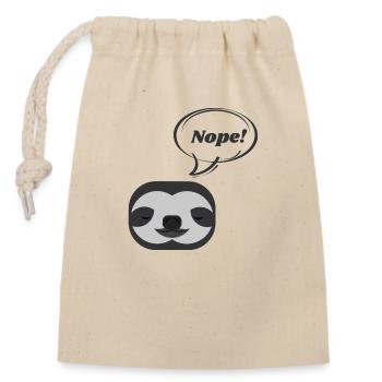 Non! Conception de paresseux amusant pour les opposants - Sac cadeau en coton avec cordon (14 x 20 cm) - nature - Devant