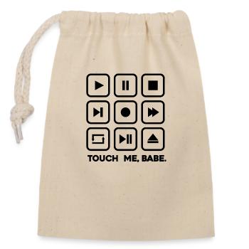 Touche-moi, bébé - Sac cadeau en coton avec cordon (14 x 20 cm) - nature - Devant