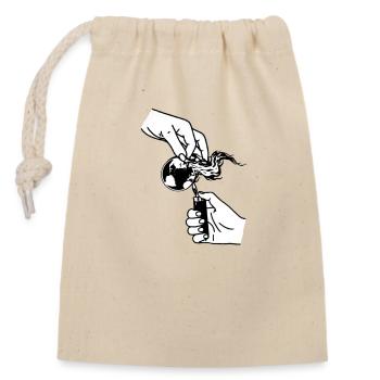 Green Living Made Easy: Keep Your Home Safe - Closable cotton gift bag (14x20cm) - nature - Front