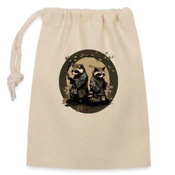 baka racoon 8 - Sac cadeau en coton avec cordon (14 x 20 cm) - nature - Devant