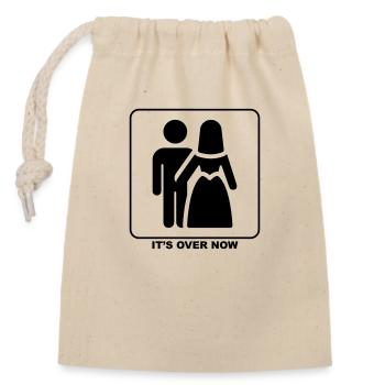 Cool "It's Over Now" design for him and her - Closable cotton gift bag (14x20cm) - nature - Front