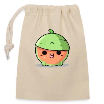 Lonlon melon kawaii - Closable cotton gift bag (14x20cm) - nature - Front