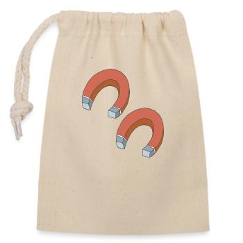 Magnet double - Closable cotton gift bag (14x20cm) - nature - Front
