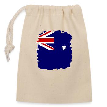 Australia Flag Down Under Australian Flag - Closable cotton gift bag (14x20cm) - nature - Front