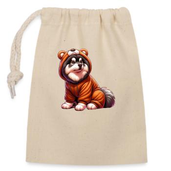 Finnish Lapphund - Closable cotton gift bag (14x20cm) - nature - Front