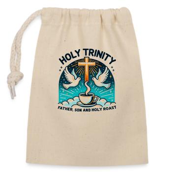 Holy Trinity Father Son and Holy Roast - Closable cotton gift bag (14x20cm) - nature - Front