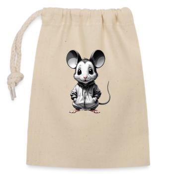 Mice Chic : Petites mais puissantes - Sac cadeau en coton avec cordon (14 x 20 cm) - nature - Devant
