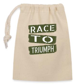 Betting Jockey Geek Adventure Vibrant Racehorse - Closable cotton gift bag (14x20cm) - nature - Front