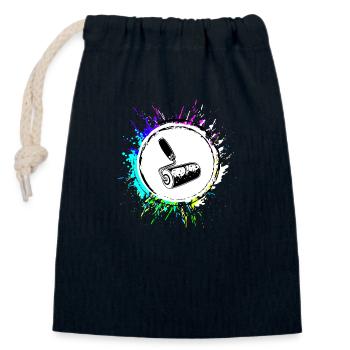 Icône de silhouette de peintre - Sac cadeau en coton avec cordon (14 x 20 cm) - bleu marine - Devant