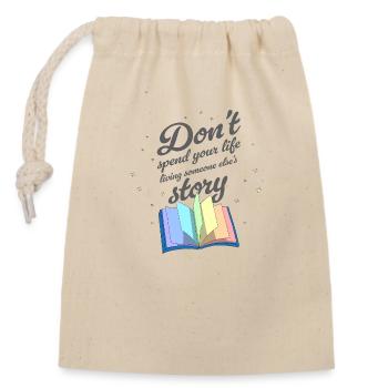 Write Your Own Story - Closable cotton gift bag (14x20cm) - nature - Front