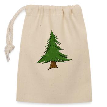 Fir | Christmas Tree | Pine Tree - Closable cotton gift bag (14x20cm) - nature - Front
