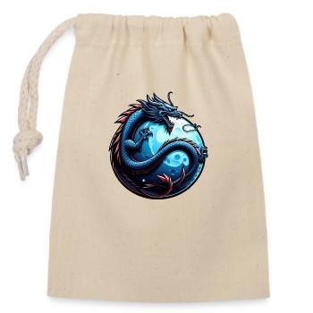Art mystique du cercle du dragon bleu - Sac cadeau en coton avec cordon (14 x 20 cm) - nature - Devant