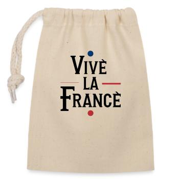 T-Shirt es lebe Frankreich, es lebe Frankreich - Verschließbarer Geschenkbeutel aus Baumwolle (14x20cm) - Natur - Vorne