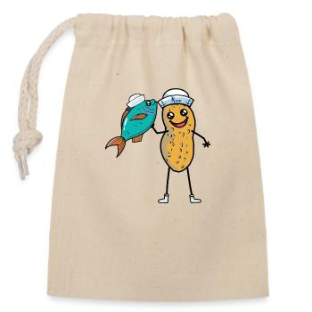 Pêcheur d’arachides Pêcheur Poisson Poisson Lac marin - Sac cadeau en coton avec cordon (14 x 20 cm) - nature - Devant