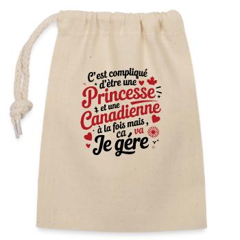Princesse Canadienne - Fierté Rouge - Sac cadeau en coton avec cordon (14 x 20 cm) - nature - Devant