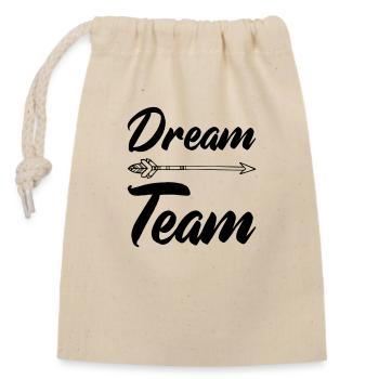 dream team - Verschließbarer Geschenkbeutel aus Baumwolle (14x20cm) - Natur - Vorne