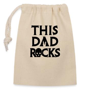 Papa rock - Sac cadeau en coton avec cordon (14 x 20 cm) - nature - Devant