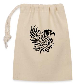 Eagle Dominating Black Line - Closable cotton gift bag (14x20cm) - nature - Front