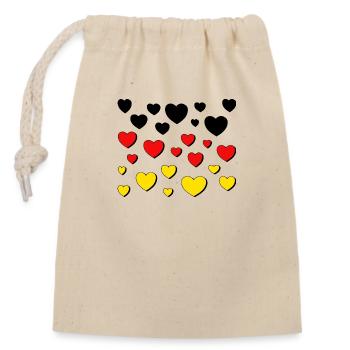 Allemagne Noir Rouge Or - Sac cadeau en coton avec cordon (14 x 20 cm) - nature - Devant