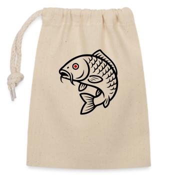 Poisson carpe - Sac cadeau en coton avec cordon (14 x 20 cm) - nature - Devant