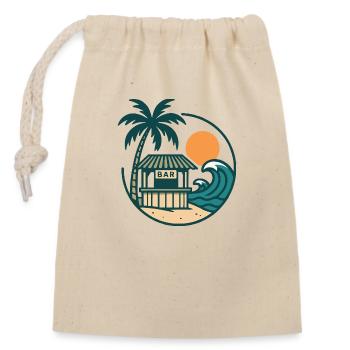 insel strandbar - Verschließbarer Geschenkbeutel aus Baumwolle (14x20cm) - Natur - Vorne