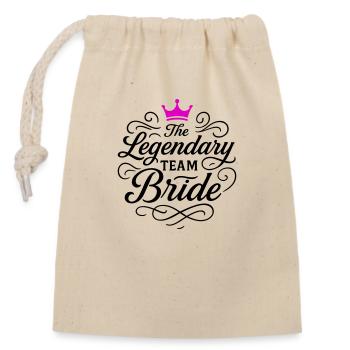 Team bride bachelorette - Closable cotton gift bag (14x20cm) - nature - Front