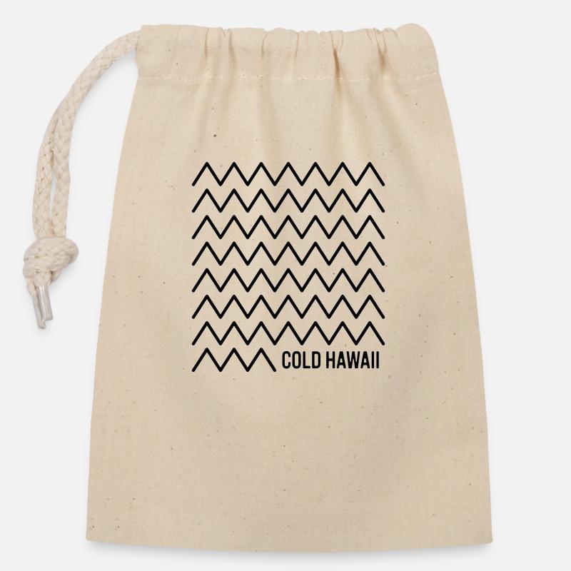 Froid d’Hawaï - Sac cadeau en coton avec cordon (14 x 20 cm) - nature