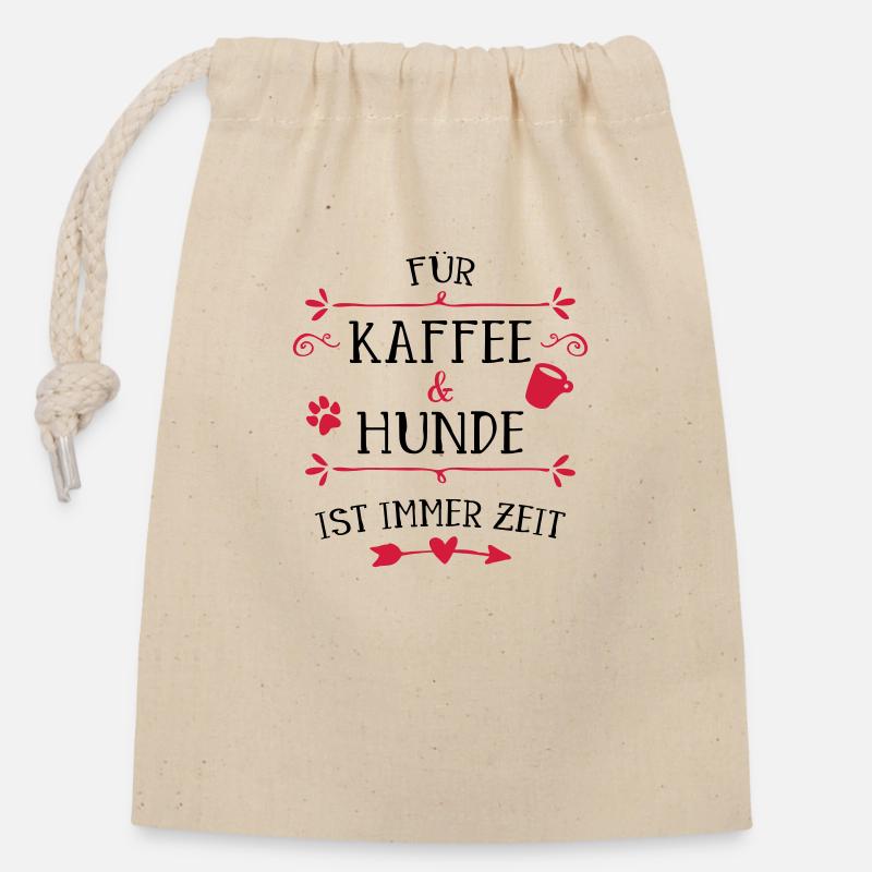 Hunde - Verschließbarer Geschenkbeutel aus Baumwolle (14x20cm) - Natur