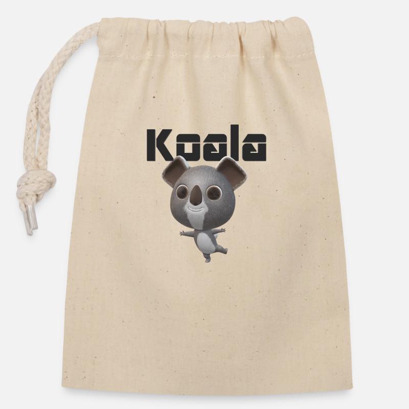 Koala Tier süss schön freundlich tierfreundlich - Verschließbarer Geschenkbeutel aus Baumwolle (14x20cm) - Natur