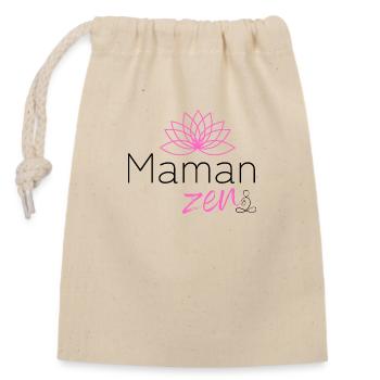 Maman zen clair - Sac cadeau en coton avec cordon (14 x 20 cm) - nature - Devant