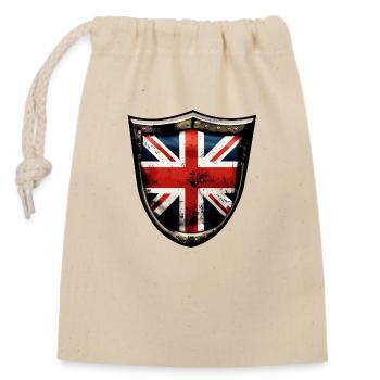 UNION JACK - Verschließbarer Geschenkbeutel aus Baumwolle (14x20cm) - Natur - Vorne