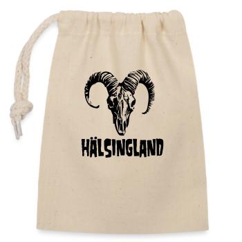 Hälsingland Metall - Verschließbarer Geschenkbeutel aus Baumwolle (14x20cm) - Natur - Vorne