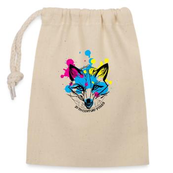 Splash Fox - Verschließbarer Geschenkbeutel aus Baumwolle (14x20cm) - Natur - Vorne