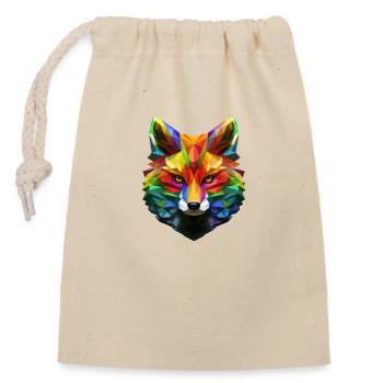 Colorful Fox 3 - Closable cotton gift bag (14x20cm) - nature - Front