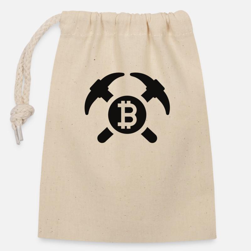 Bitcoin Miner - Verschließbarer Geschenkbeutel aus Baumwolle (14x20cm) - Natur