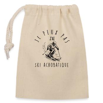 I can't, I have Freestyle skiing - Closable cotton gift bag (14x20cm) - nature - Front