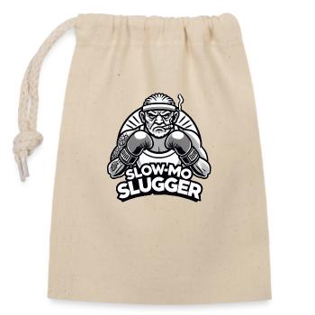Boxer grand-père lent - Sac cadeau en coton avec cordon (14 x 20 cm) - nature - Devant