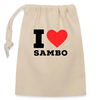 J’adore le sambo - Sac cadeau en coton avec cordon (14 x 20 cm) - nature - Devant