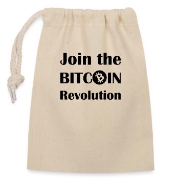 Die finanzielle Bitcoin Revolution - Verschließbarer Geschenkbeutel aus Baumwolle (14x20cm) - Natur - Vorne
