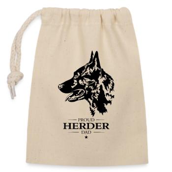 Herder Dad Hunde Hund Wilsigns - Verschließbarer Geschenkbeutel aus Baumwolle (14x20cm) - Natur - Vorne