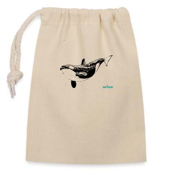 Killer whale - Closable cotton gift bag (14x20cm) - nature - Front