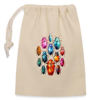 Aquarelles froides Insectes coléoptères bohèmes - Sac cadeau en coton avec cordon (14 x 20 cm) - nature - Devant
