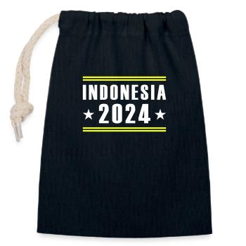 Indonesia 2024 - Closable cotton gift bag (14x20cm) - navy - Front