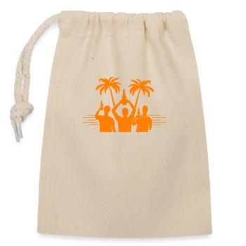 Party Strand Urlaub - Verschließbarer Geschenkbeutel aus Baumwolle (14x20cm) - Natur - Vorne