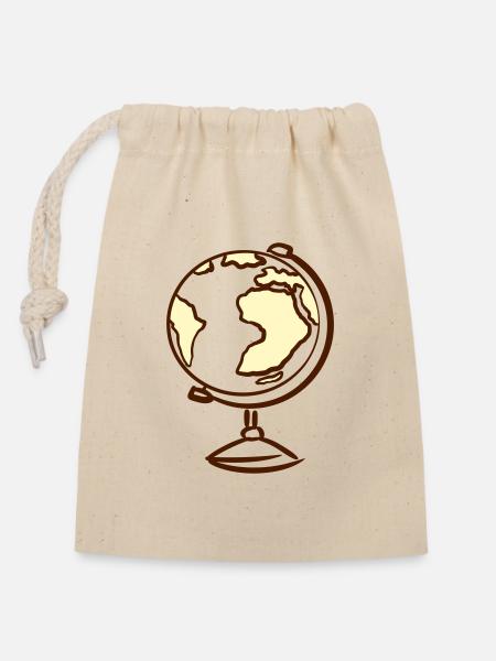 Globus. Geografie. Lehrer / Lehrerin - Verschließbarer Geschenkbeutel aus Baumwolle (14x20cm) - Natur